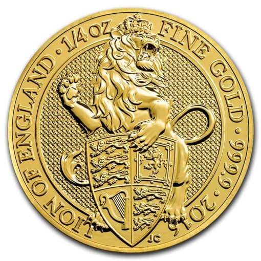 【3 Day Ship】2016 (New) Great Britain Queens Beast The Lion Gold 1/4 oz Coin