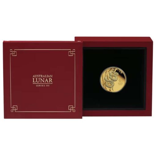 【3 Day Ship】2025 (New) Australian Year of the Snake Lunar Gold 1/4 oz Proof Coin