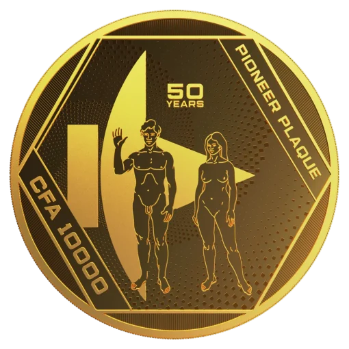 【Backorder】2022 (New) Chad Pioneer Plaque 50th Anniversary Gold 1 oz Coin