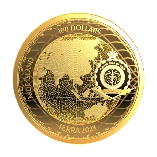 【お取り寄せ】2023年 (新品) ニウエ「地球・テラ」純金 1オンス 金貨 - 画像 (2)