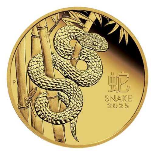 【3 Day Ship】2025 (New) Australian Year of the Snake Lunar Gold 1/4 oz Proof Coin - Image 2