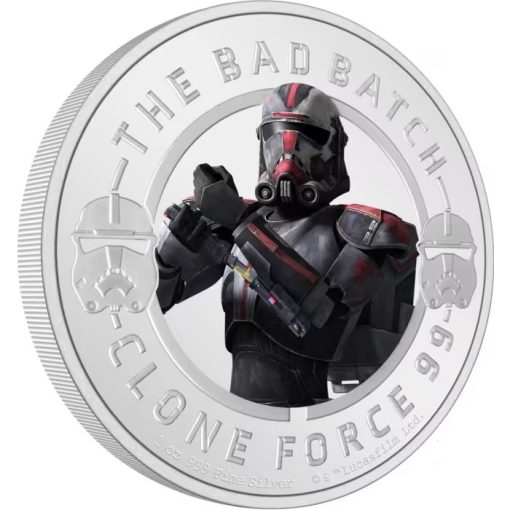 2022 (New) Niue Star Wars The Bad Batch Hunter Silver 1 oz Color Proof Coin - Image 2