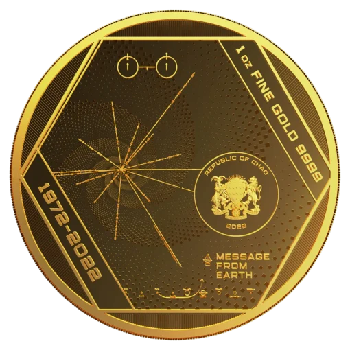 【Backorder】2022 (New) Chad Pioneer Plaque 50th Anniversary Gold 1 oz Coin - Image 2