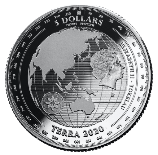 2020年 (新品) トケラウ「地球・テラ」純銀 1オンス 銀貨 - 画像 (2)