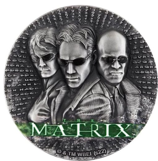 2022 (New) Niue The Matrix Silver 2 oz High Relief Antiqued Proof Coin - Image 2