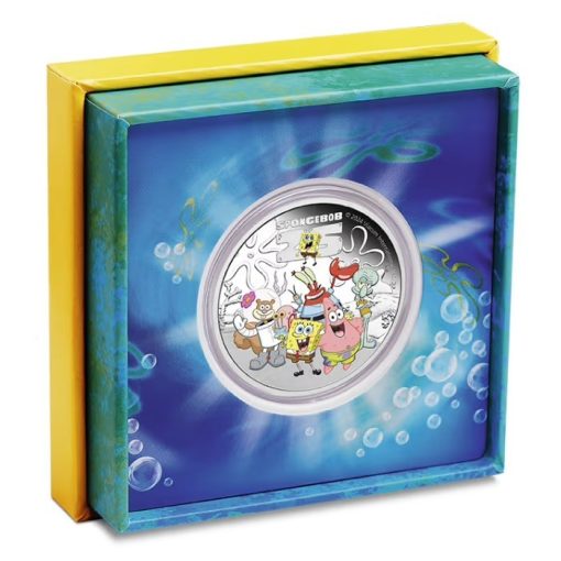 2024 (New) Tuvalu SpongeBob SquarePants SpongeBob and Friends Silver 1 oz Color Proof Coin