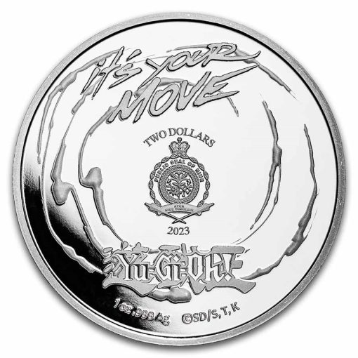 2023 (New) Niue Yu-Gi-Oh! Game Flip Coin 25th Anniversary Silver 1 oz Coin - Image 2