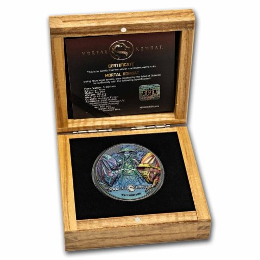 2023 (New) Niue Mortal Kombat Silver 2 oz High Relief Antiqued Proof Coin